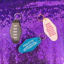 Load image into Gallery viewer, Bought This Gay Keychain With My Gay Money Motel Style Keychain in White