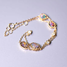 Load image into Gallery viewer, Beautiful Australian Boulder Opal Diamond Bracelet in 18K Yellow Gold