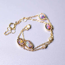 Load image into Gallery viewer, Beautiful Australian Boulder Opal Diamond Bracelet in 18K Yellow Gold