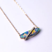 Load image into Gallery viewer, One-of-a-Kind Australian Boulder Opal &amp; Diamond Necklace 18K Yellow Gold