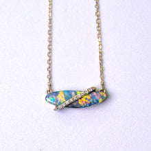 Load image into Gallery viewer, One-of-a-Kind Australian Boulder Opal &amp; Diamond Necklace 18K Yellow Gold