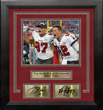 Load image into Gallery viewer, Tom Brady &amp; Rob Gronkowski Super Bowl LV Tampa Bay Buccaneers 8x10 Framed Photo Engraved Autographs