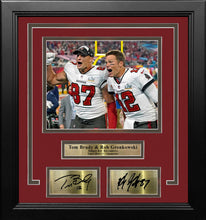 Load image into Gallery viewer, Tom Brady &amp; Rob Gronkowski Super Bowl LV Tampa Bay Buccaneers 8x10 Framed Photo Engraved Autographs