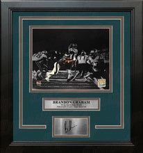 Load image into Gallery viewer, Brandon Graham Sacks Tom Brady Philadelphia Eagles 8x10 Blackout Framed Photo &amp; Engraved Autograph