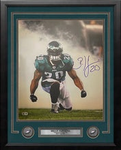 Load image into Gallery viewer, Brian Dawkins Kneeling in the Smoke Philadelphia Eagles Autographed 16" x 20" Framed Football Photo