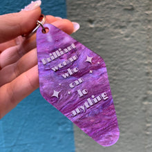 Load image into Gallery viewer, Brilliant Woman Who Can Do Anything Purple Marble Keychain | Gift for Her