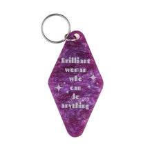 Load image into Gallery viewer, Brilliant Woman Who Can Do Anything Purple Marble Keychain | Gift for Her