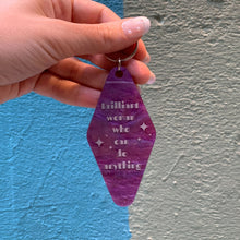 Load image into Gallery viewer, Brilliant Woman Who Can Do Anything Purple Marble Keychain | Gift for Her