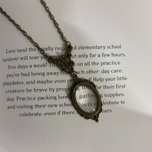 Load image into Gallery viewer, Bronze Magnifying Glass Pendant Necklace