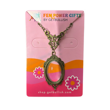 Load image into Gallery viewer, Bronze Magnifying Glass Pendant Necklace