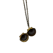 Load image into Gallery viewer, Bronze Seashell Locket Pendant Necklace | Vintage Ocean-Inspired Charm