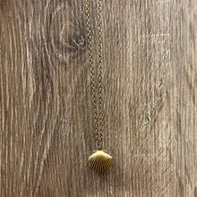 Load image into Gallery viewer, Bronze Seashell Locket Pendant Necklace | Vintage Ocean-Inspired Charm