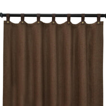 Load image into Gallery viewer, Brown Chevron Wool Curtains With Leather Tabs