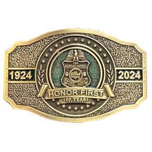 Load image into Gallery viewer, BL3-023 Border Patrol Agent 100th Anniversary Centennial Belt Buckle BPA Border Patrol Agent