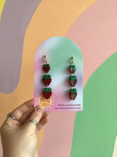 Load image into Gallery viewer, Three Tier Strawberry Dangles