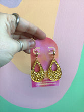 Load image into Gallery viewer, Crushed Gold Autumn Statement Earrings
