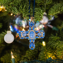 Load image into Gallery viewer, Jeweled cross hanging ornament set