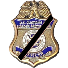 Load image into Gallery viewer, CL13-06 CBP Officer Black Mourning Band Pin with dual pin posts Field Operations Ops