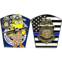 Load image into Gallery viewer, BL17-007 CBP Officer SRT Operator CBPO Field Operations Thin Blue Line Challenge Coin