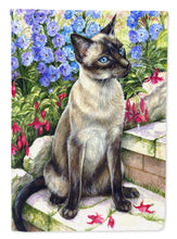 Load image into Gallery viewer, Siamese cat in the Garden Flag Canvas House Size CDCO0026CHF