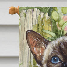 Load image into Gallery viewer, Siamese cat in the Roses Flag Canvas House Size CDCO0033CHF