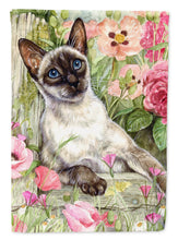 Load image into Gallery viewer, Siamese cat in the Roses Garden Flag – Decorative Outdoor Yard Flag CDCO0033GF