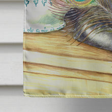 Load image into Gallery viewer, Cat and Peacock Feathers Flag Canvas House Size CDCO0035CHF