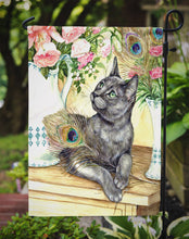 Load image into Gallery viewer, Cat and Peacock Feathers Garden Flag – Decorative Outdoor Yard Flag CDCO0035GF