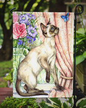 Load image into Gallery viewer, Siamese cat with Butterfly Garden Flag – Decorative Outdoor Yard Flag CDCO0036GF