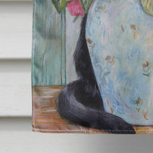 Load image into Gallery viewer, Black and White Rose Cat Flag Canvas House Size CDCO0176CHF