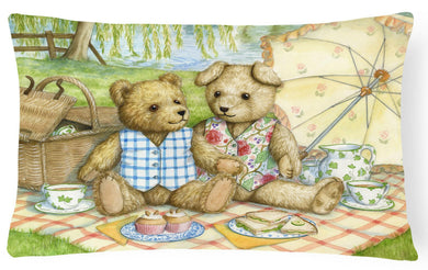 Summertime Teddy Bears Picnic Fabric Decorative Pillow CDCO0308PW1216