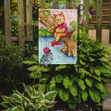 Load image into Gallery viewer, Valentine Cat Fishing For Love Garden Flag – Decorative Outdoor Yard Flag CDCO0320GF