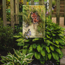 Load image into Gallery viewer, Fox Cubs Peepers by Debbie Cook Garden Flag – Decorative Outdoor Yard Flag CDCO0324GF