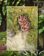 Load image into Gallery viewer, Fox Cubs Peepers by Debbie Cook Garden Flag – Decorative Outdoor Yard Flag CDCO0324GF