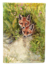 Load image into Gallery viewer, Fox Cubs Peepers by Debbie Cook Garden Flag – Decorative Outdoor Yard Flag CDCO0324GF