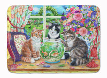 Load image into Gallery viewer, Cats Just Looking in the fish bowl Machine Washable Memory Foam Mat CDCO0325RUG