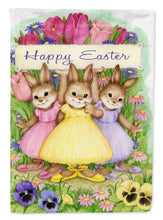 Load image into Gallery viewer, Three Bunnies Happy Easter Flag Canvas House Size CDCO0331CHF