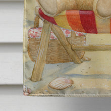 Load image into Gallery viewer, Summer Teddy Bear and Cat on Beach Flag Canvas House Size CDCO0336CHF