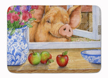 Load image into Gallery viewer, Pig trying to reach the Apple in the Window Machine Washable Memory Foam Mat CDCO0352RUG