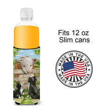 Load image into Gallery viewer, Bull and Pup Friends by Debbie Cook Slim Can Hugger – Fun &amp; Functional Drink Coolers CDCO0378MUK