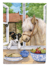 Load image into Gallery viewer, Jack Russel Puppy and Foal Horse Flag Canvas House Size CDCO0379CHF