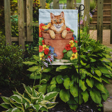 Load image into Gallery viewer, Ginger Cat In Pot by Debbie Cook Garden Flag – Decorative Outdoor Yard Flag CDCO0395GF