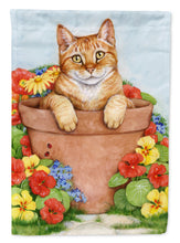 Load image into Gallery viewer, Ginger Cat In Pot by Debbie Cook Garden Flag – Decorative Outdoor Yard Flag CDCO0395GF