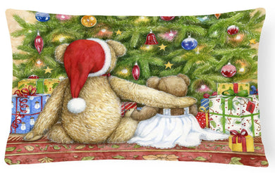 Christmas Teddy Bears with Tree Fabric Decorative Pillow CDCO0415PW1216