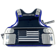 Load image into Gallery viewer, DL9-17 CERT M4 Body Armor 3D self standing Challenge Coin Correctional Officer CO Thin Gray Line Correctional Emergency Response Teams