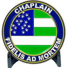 Load image into Gallery viewer, BL8-008 New York Police Department NYPD New York City Police Officer CHAPLAIN Challenge Coin NYC Police flag