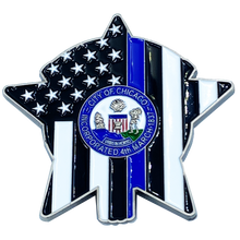 Load image into Gallery viewer, EL1-001 Chicago Police Beard Gang Police Challenge Coin Thin Blue Line Back the Blue CPD