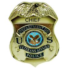 Load image into Gallery viewer, BL7-015 VA Veterans Affairs Police CHIEF Administration officer shield lapel pin