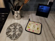 Load image into Gallery viewer, Letter B Initial Monogram - Tan Dots Pot Holders - Set of 2 - Heat-Resistant Kitchen Essentials CJ1004-BPTHD