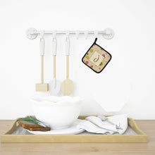 Load image into Gallery viewer, Letter J Initial Monogram - Tan Dots Pot Holders - Set of 2 - Heat-Resistant Kitchen Essentials CJ1004-JPTHD